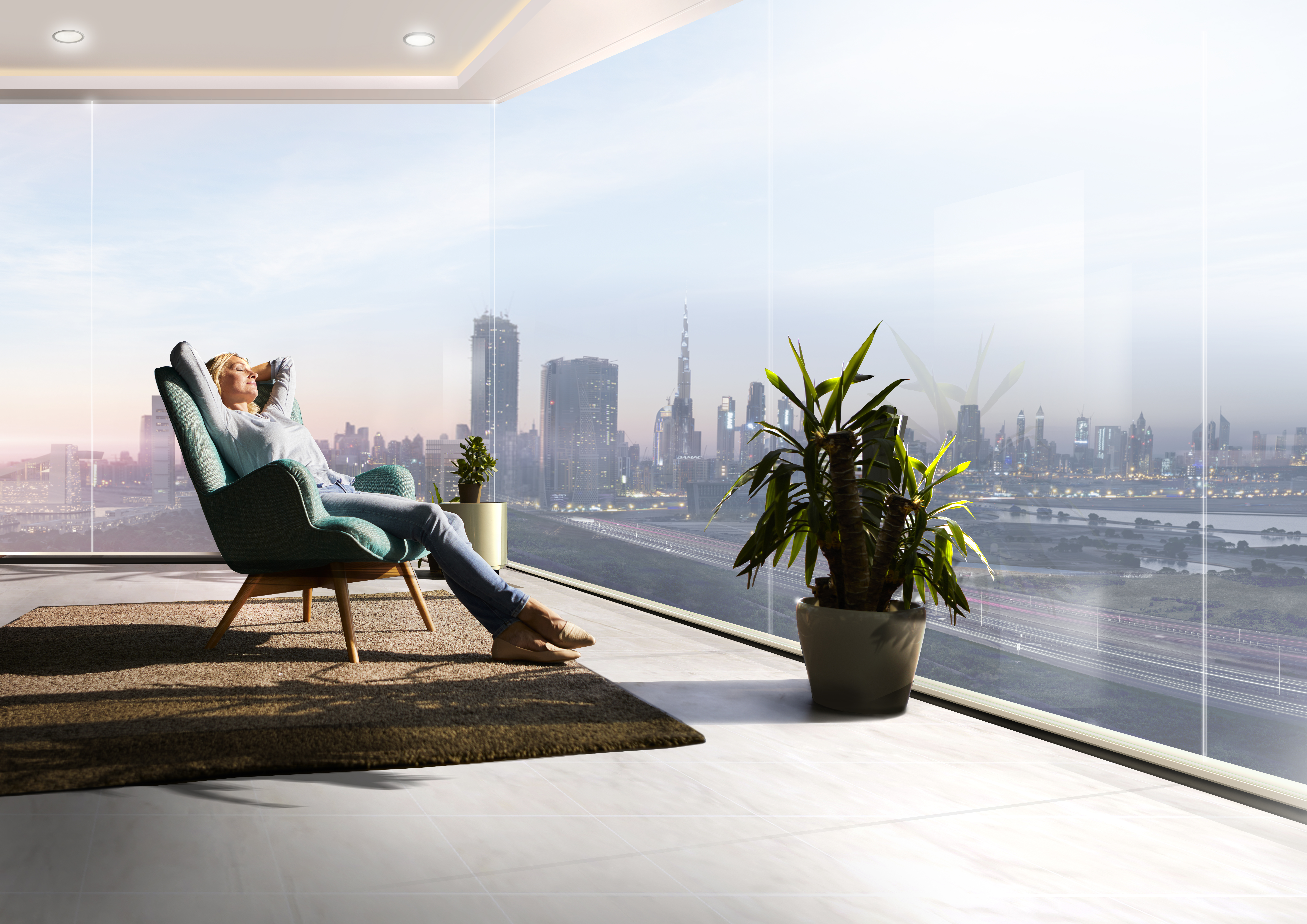 Extended Space Living Room - پروژه شوبا هارتلند One Park Avenue