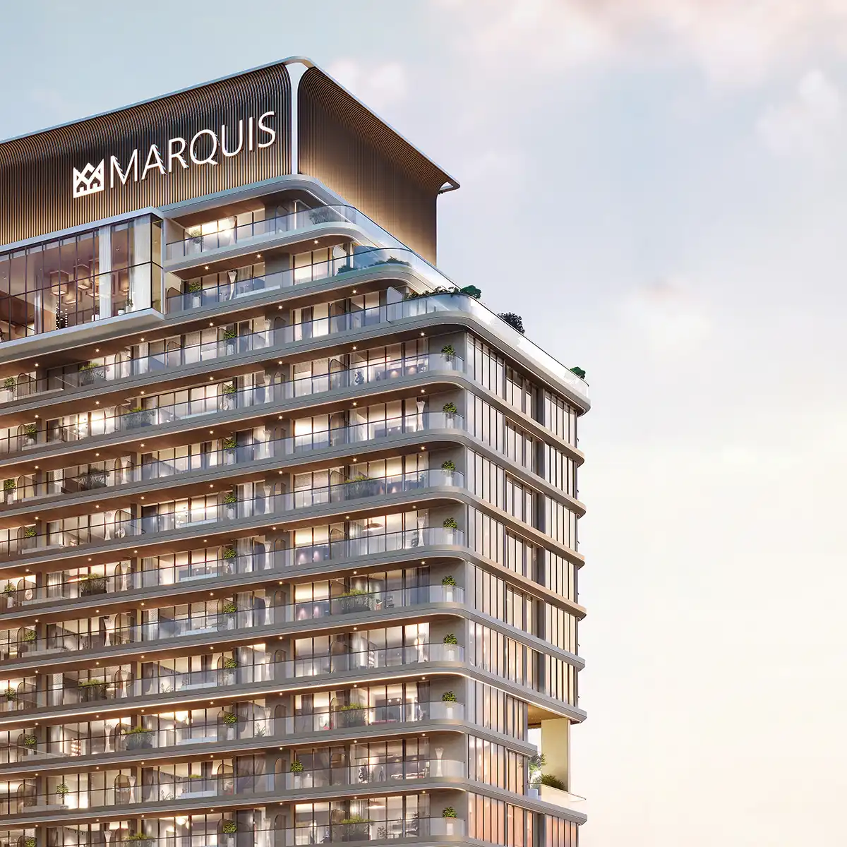 نمای بیرونی برج Marquis One در ارجان دبی
