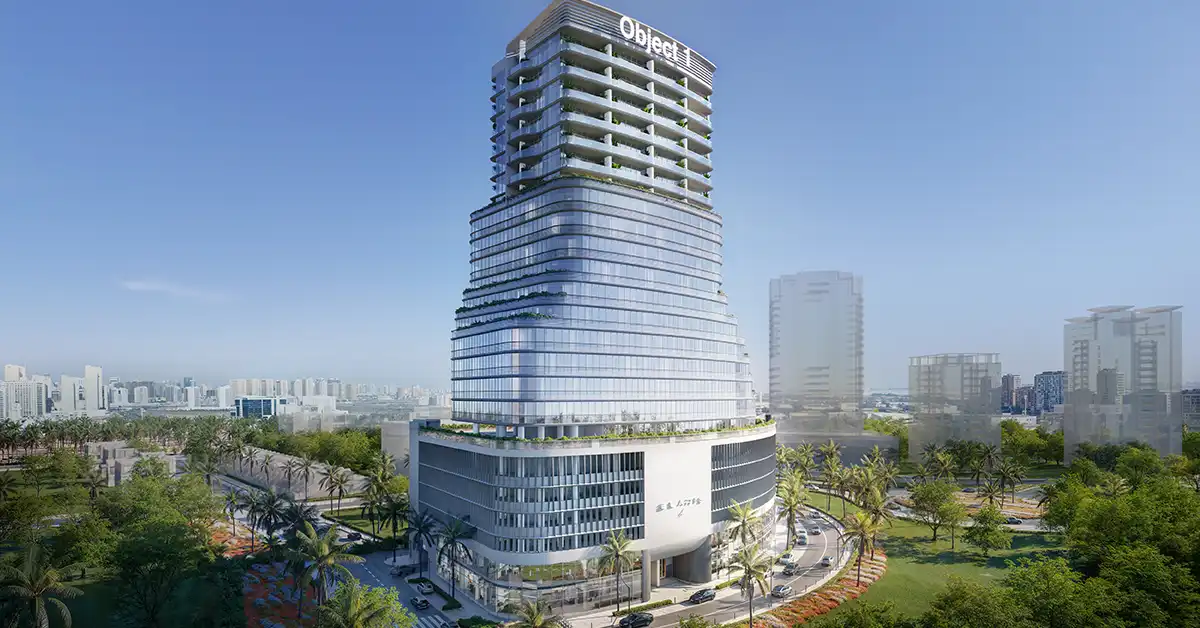 معرفی پروژه Elar1S Axis: زندگی مدرن در قلب دبی نمای بیرونی پروژه ELAR1S Axis در جمیرا ویلیج تریانگل