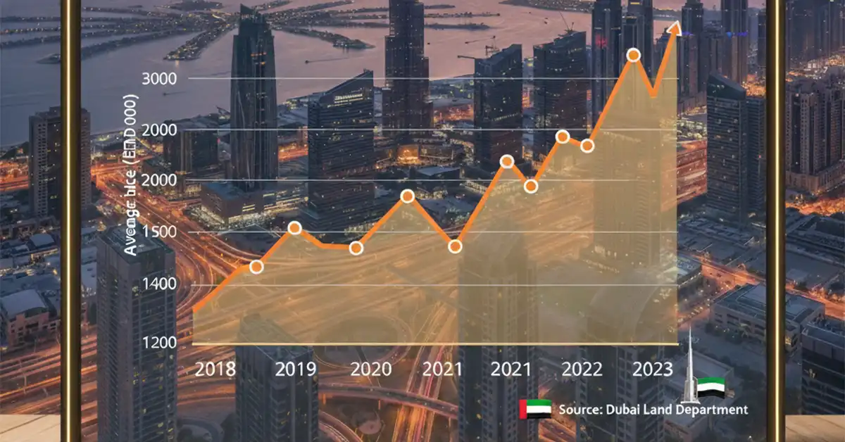 رشد قیمتها و املاک تجاری و اداری در دبی: تحلیل جامع بازار ۲۰۲۵ نمودار رشد معاملات و قیمت املاک تجاری دبی ۲۰۲۴-۲۰۲۵