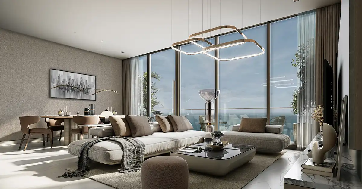 پذیرایی لوکس Sobha SkyParks دبی ۲۰۲۵