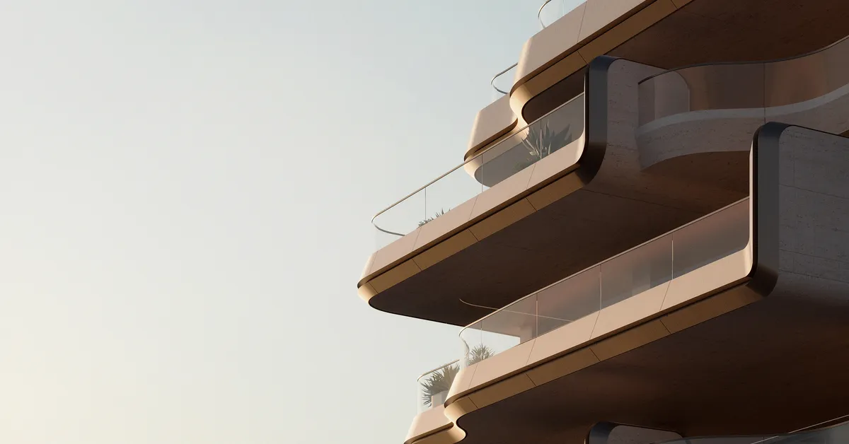 سرسرای ورودی خودرو The Alba Residences با سقف نورپردازیشده