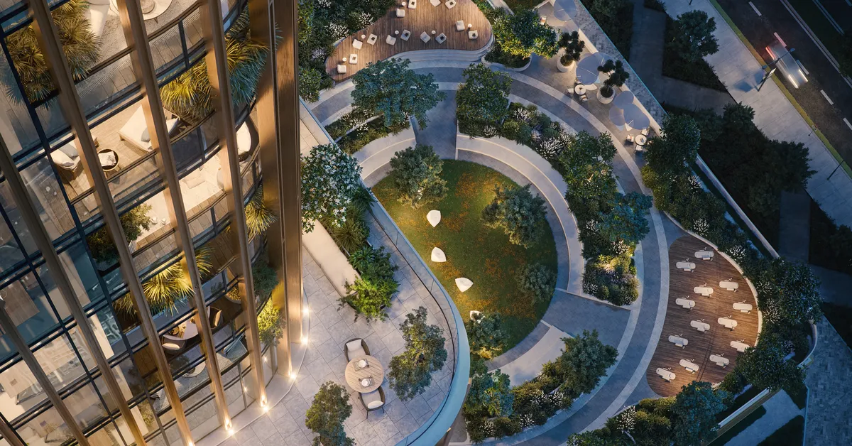باغ پادیوم در نورپردازی شب