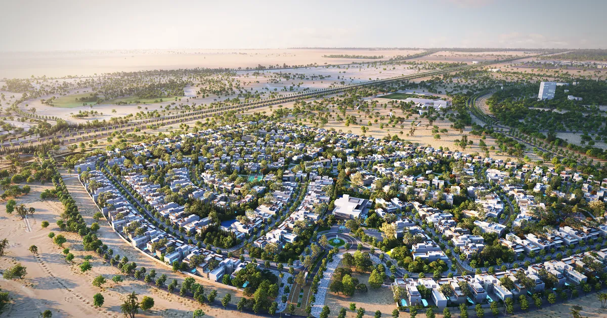 نمای هوایی کامل کامیونیتی ویلایی Sobha Reserve